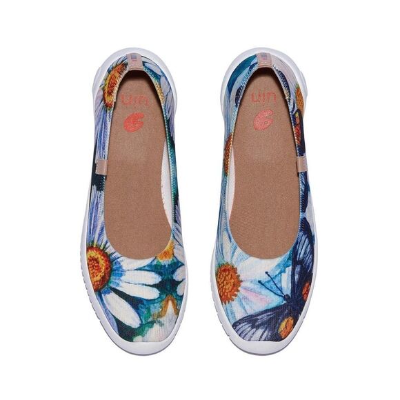 UIN Women's Ballet Slip On Casual Loafers (Lingering Around Daisies Menorca III) - Picture 2 of 10